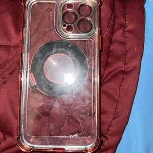 Clear and Red Phone Case